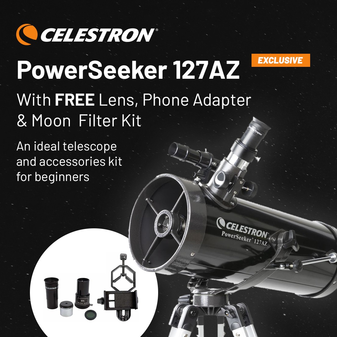 Celestron PowerSeeker 127AZ Telescope Kit