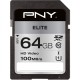 PNY Elite SDXC 100MBs Class 10 Memory Card 64GB