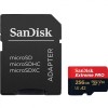 SanDisk Extreme PRO microSDXC 200MBs UHSI U3 V30 with Adapter 256GB
