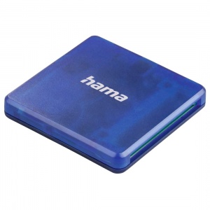 Hama USB 2.0 Multi Card Reader Blue - SD/Micro SD/CF