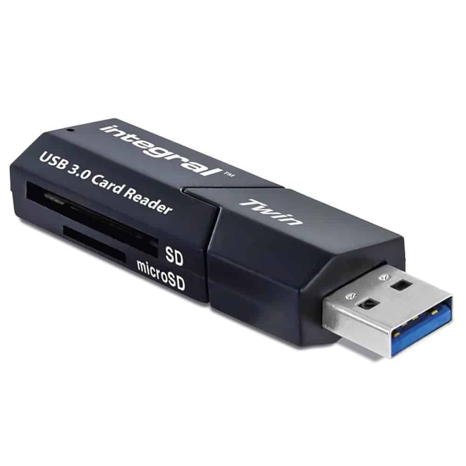 Integral USB Twin Dual Slot MicroSD and SD Card Reader