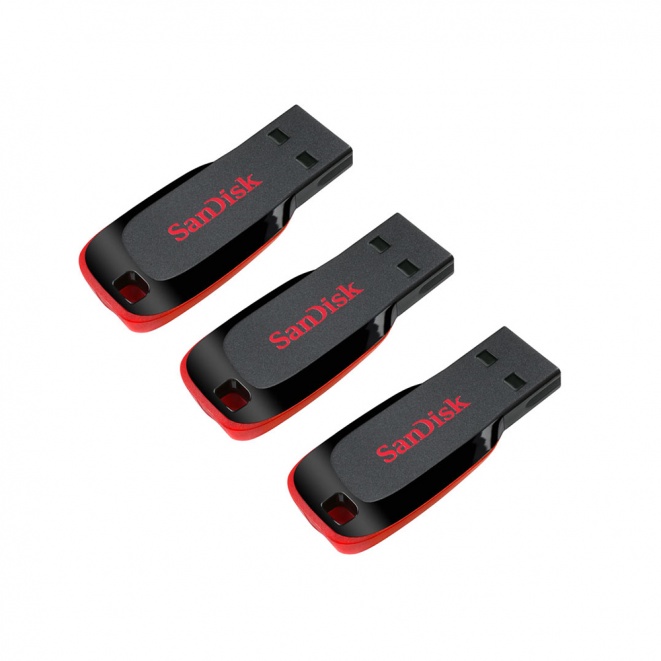 SanDisk Cruzer Blade USB 2.0 Flash Drive 64GB - THREE PACK
