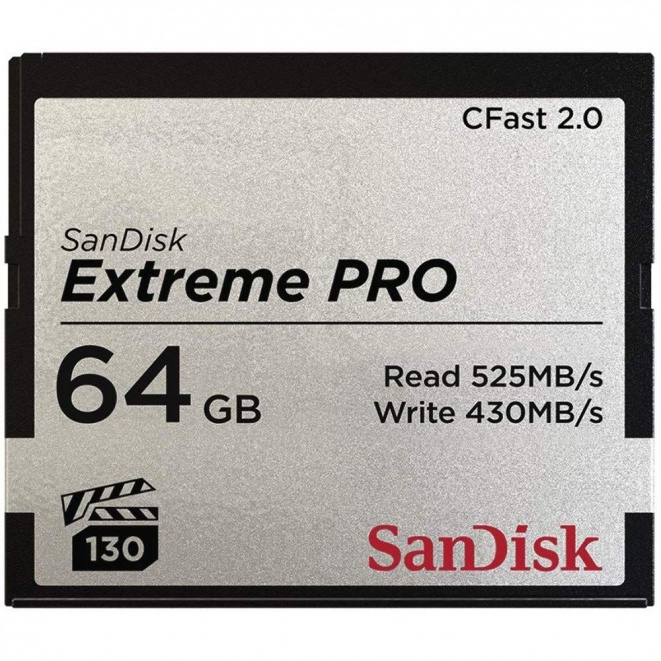 SanDisk Extreme PRO CFast 525MBs Memory Card 64GB SDCFSP-064G-G46D
