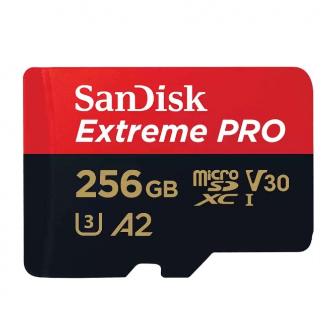 SanDisk Extreme PRO microSDXC 200MBs UHSI U3 V30 with Adapter 256GB