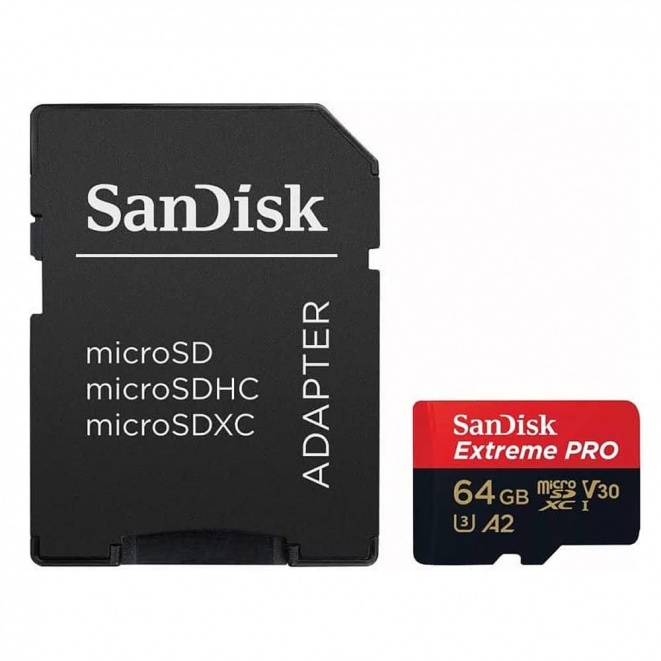 SanDisk Extreme PRO microSDXC 200MB/s UHSI U3 V30 with adapter