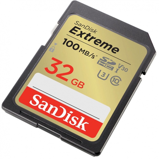 SanDisk Extreme SDHC 100MB sec UHSI U3 V30 32GB memory card