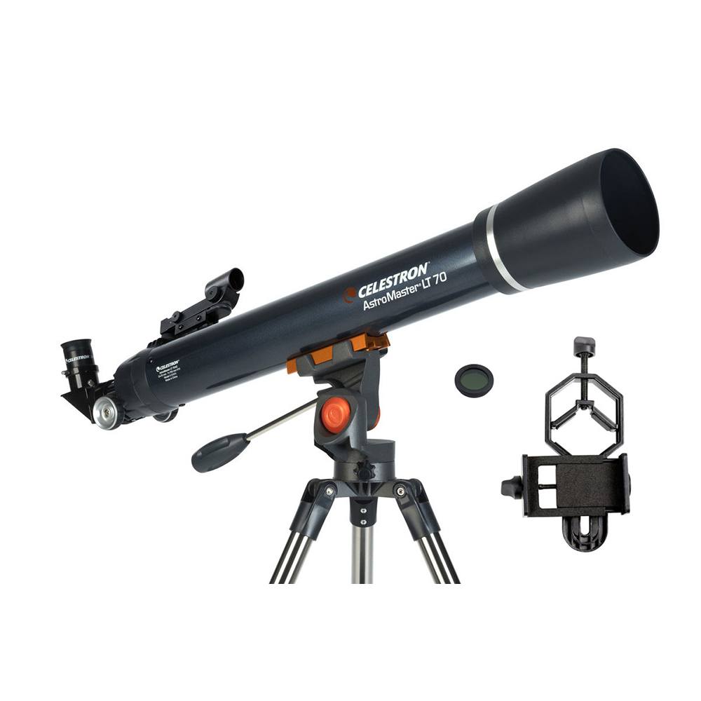 Celestron AstroMaster 70AZ Refractor with Phone Adapter & Moon Filter