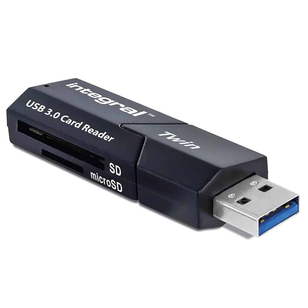 Integral USB 3.0 Twin Dual Slot MicroSD and SD Card Reader