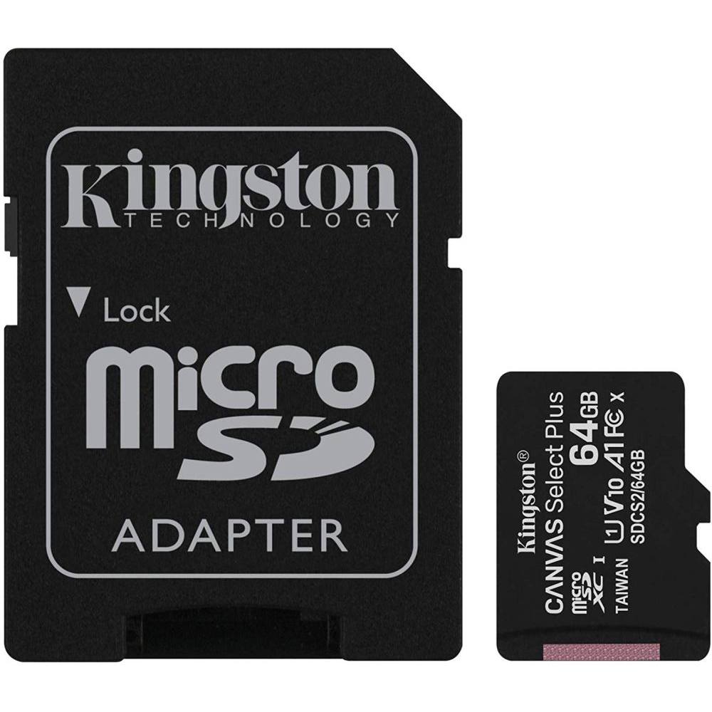 Kingston Canvas Select Plus MicroSD 100MBs Class 10 64GB