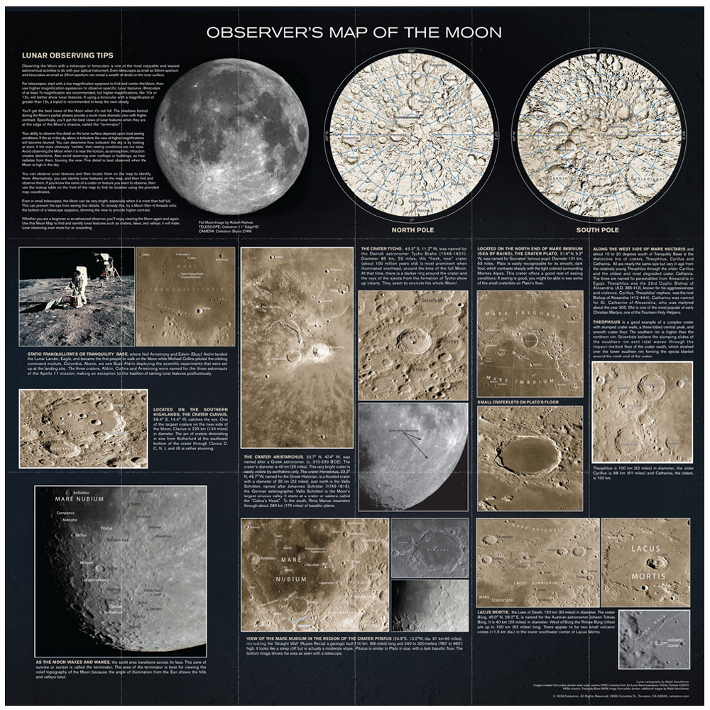 Celestron Observer's Map of the Moon 93704-CGL
