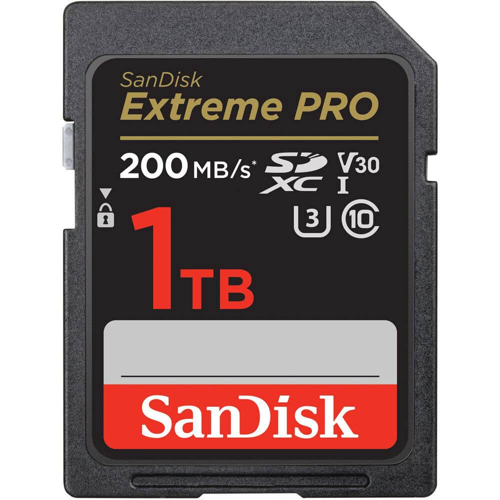 SanDisk Extreme PRO SDXC card 200MBs UHSI U3 V30 1TB