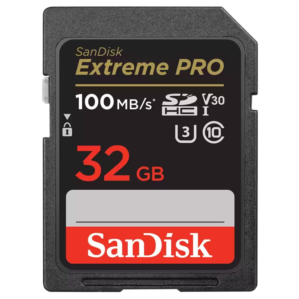 SanDisk Extreme PRO SDHC card 100MBs UHSI U3 V30 32GB