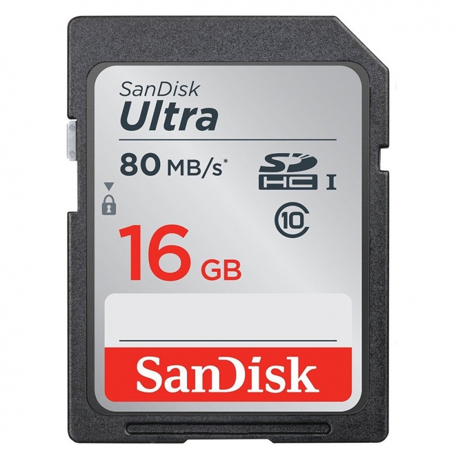 SanDisk Ultra SDHC Memory Card 80MB s UHSI Class 10 16GB