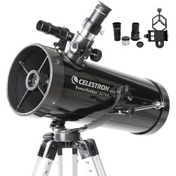 Celestron PowerSeeker 127AZ Telescope with Phone Adapter & Moon Filter