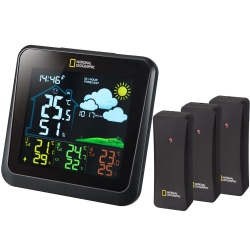 National Geographic VA colour LCD Weather Station incl. 3 Black Sensors