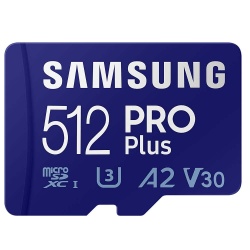Samsung PRO PLUS microSD card with adapter 512GB