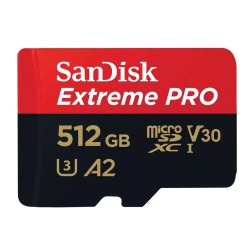 SanDisk Extreme PRO microSDXC 200MBs UHSI U3 V30 with Adapter 512GB