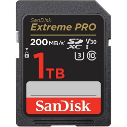 SanDisk Extreme PRO SDXC card 200MBs UHSI U3 V30 1TB