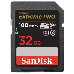 SanDisk Extreme PRO SDHC card 100MBs UHSI U3 V30 32GB