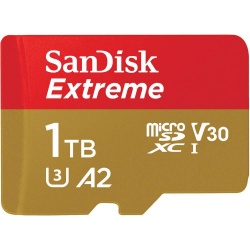 SanDisk Extreme microSDXC 190MBs UHSI U3 V30 no Adapter 1TB